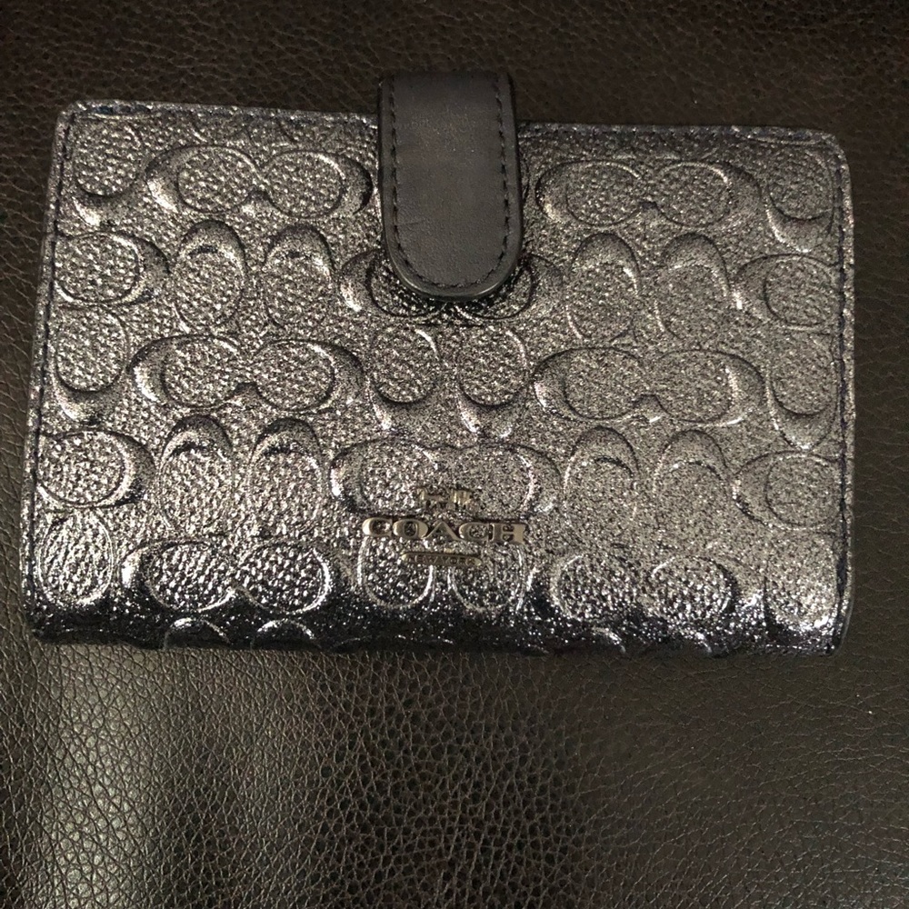 Signature Coach Embossed Wallet Grey Retired